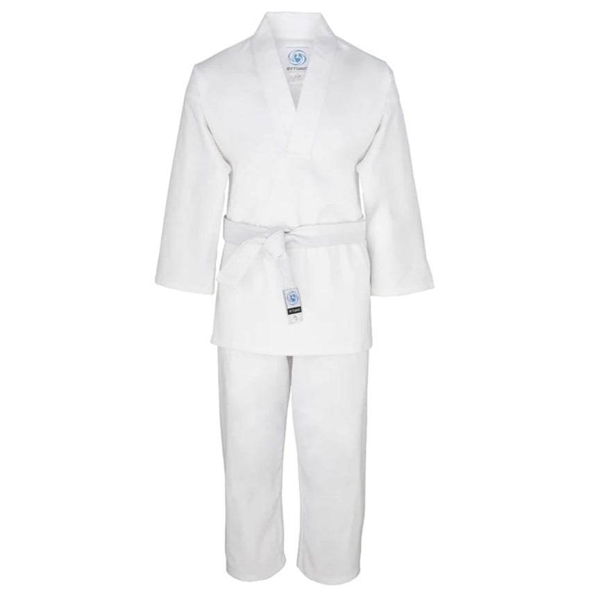 White Bytomic Kids V-Neck Uniform    at Bytomic Trade and Wholesale