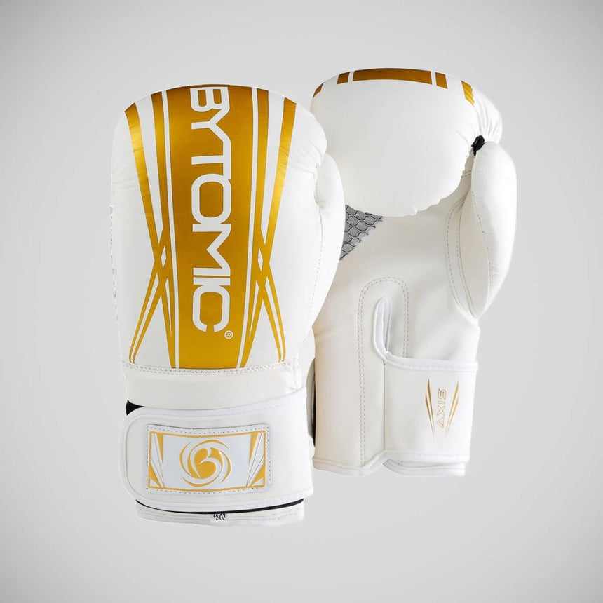 White/Gold Bytomic Axis V2 Boxing Gloves    at Bytomic Trade and Wholesale