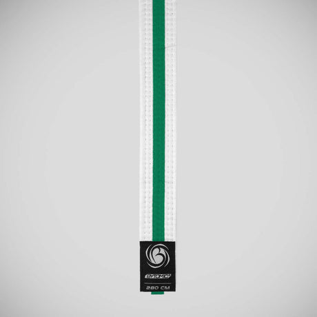White/Green Bytomic Striped Polycotton Martial Arts Belt Pack of 10    at Bytomic Trade and Wholesale