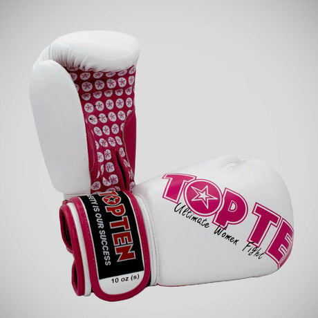 White/Pink Top Ten Womens Boxing Gloves    at Bytomic Trade and Wholesale