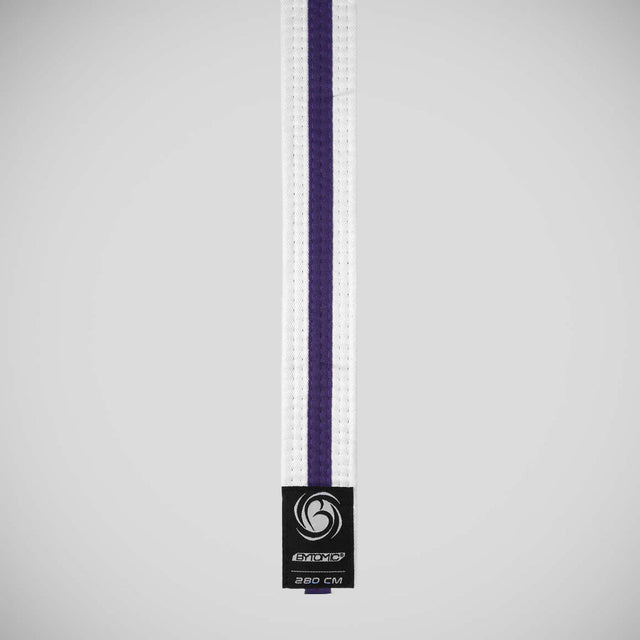 White/Purple Bytomic Striped Polycotton Martial Arts Belt Pack of 10    at Bytomic Trade and Wholesale