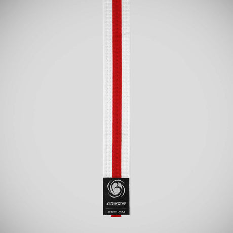 White/Red Bytomic Striped Polycotton Martial Arts Belt Pack of 10    at Bytomic Trade and Wholesale