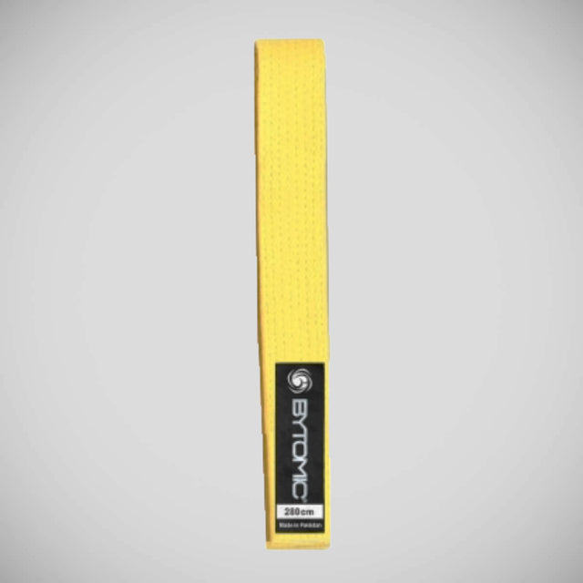 Yellow Bytomic Solid Colour Martial Arts Belt    at Bytomic Trade and Wholesale