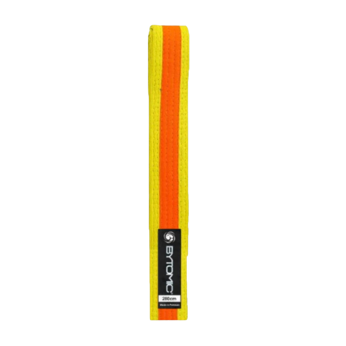 Yellow/Orange Bytomic 100% Cotton Coloured Stripe Martial Arts Belt at Bytomic Trade and Wholesale