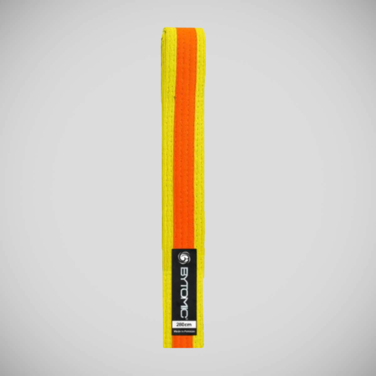 Yellow/Orange Bytomic 100% Cotton Coloured Stripe Martial Arts Belt at Bytomic Trade and Wholesale