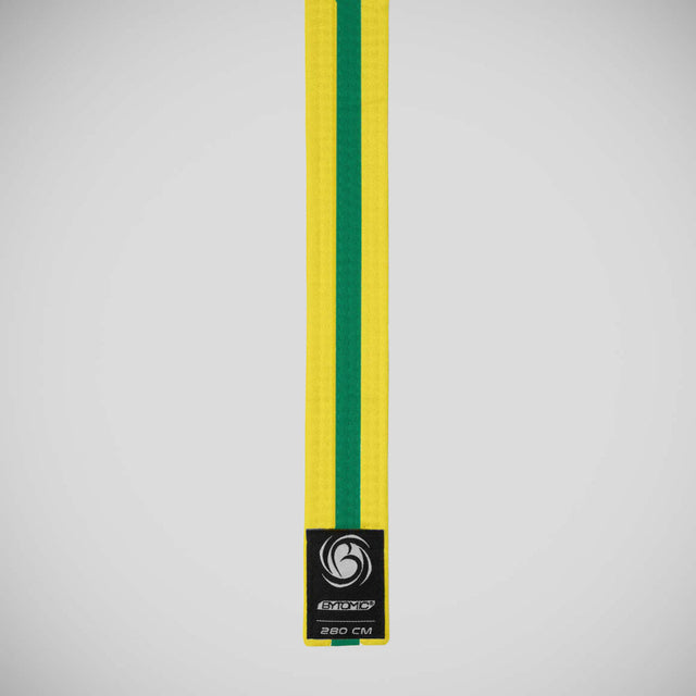 Yellow/Green Bytomic Striped Polycotton Martial Arts Belt Pack of 10    at Bytomic Trade and Wholesale