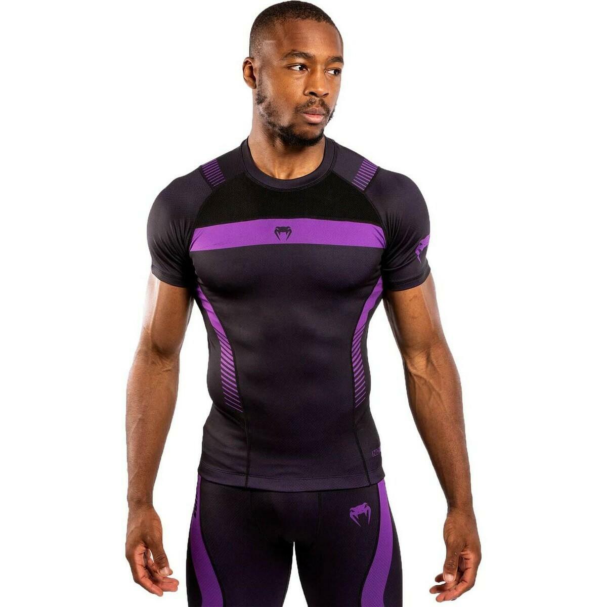 Venum No Gi 3.0 Short Sleeve Rash Guard Black/Purple Medium  at Bytomic Trade and Wholesale