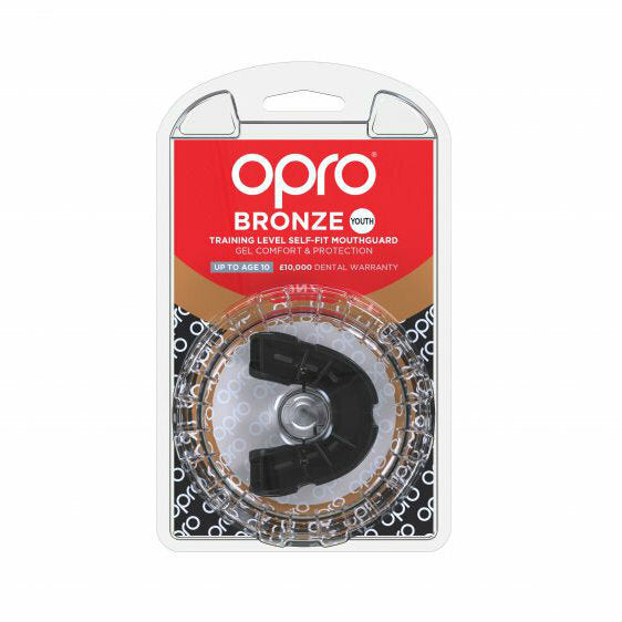 Black Opro Junior Bronze Gen 4 Mouth Guard    at Bytomic Trade and Wholesale