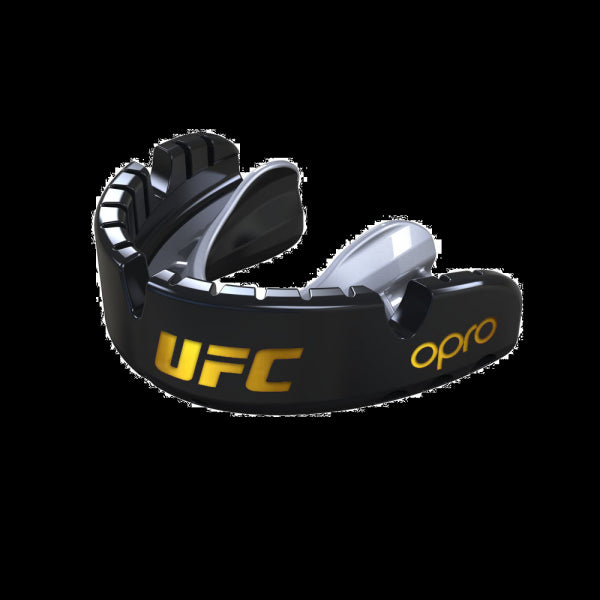 Black Metal-Silver Opro UFC Gold Braces Mouth Guard    at Bytomic Trade and Wholesale