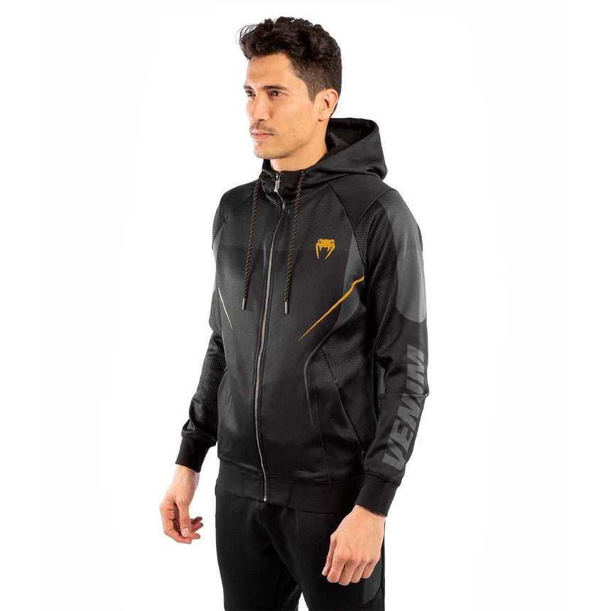 Black-Gold Venum Athletics Zipped Hoodie    at Bytomic Trade and Wholesale