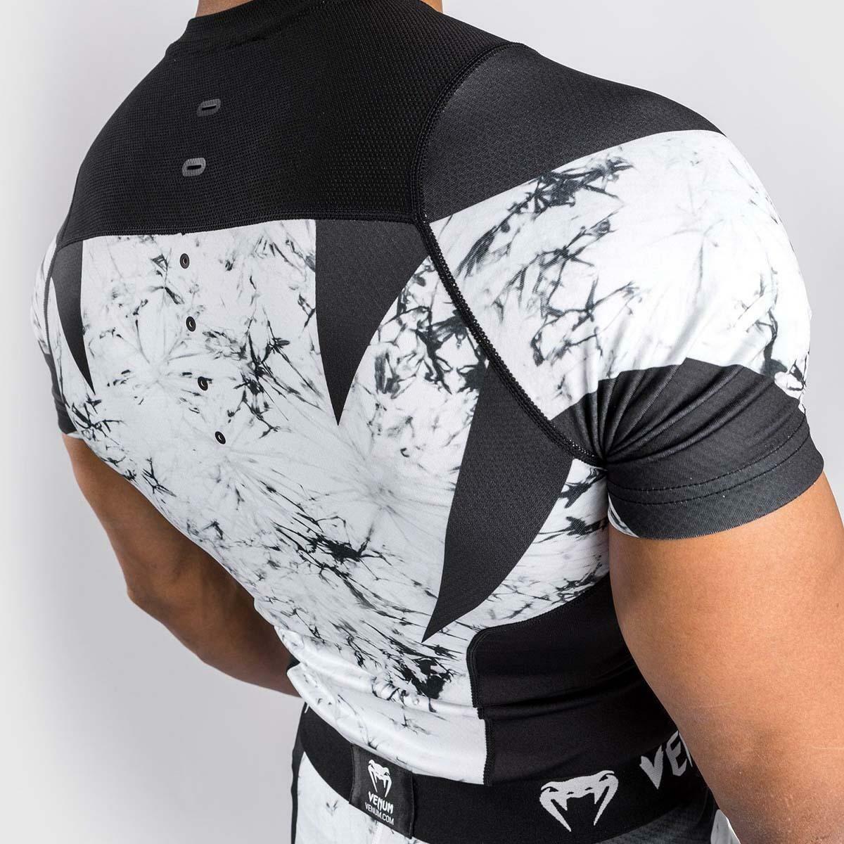 White/Black Venum G-Fit Marble Short Sleeve Rash Guard    at Bytomic Trade and Wholesale