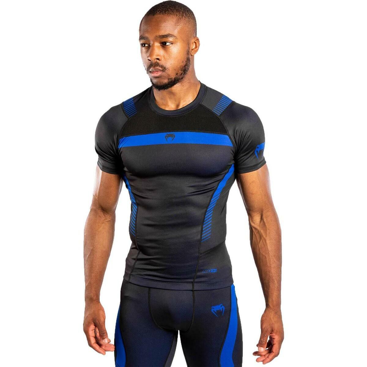 Venum No Gi 3.0 Short Sleeve Rash Guard Black/Blue Medium  at Bytomic Trade and Wholesale