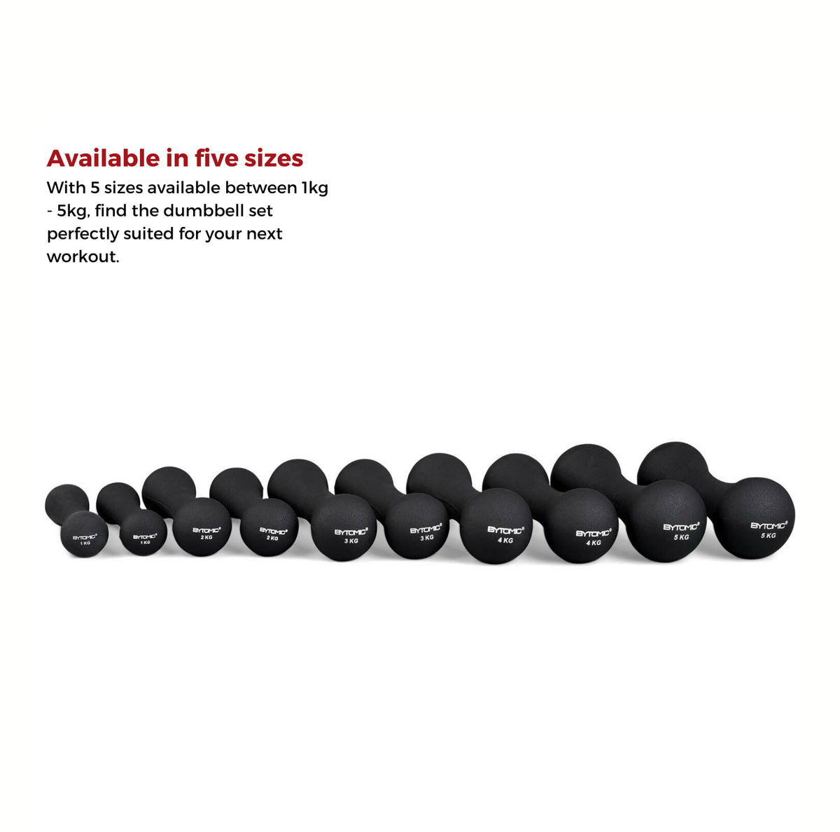 Black Bytomic Neoprene 4kg Dumbbells    at Bytomic Trade and Wholesale