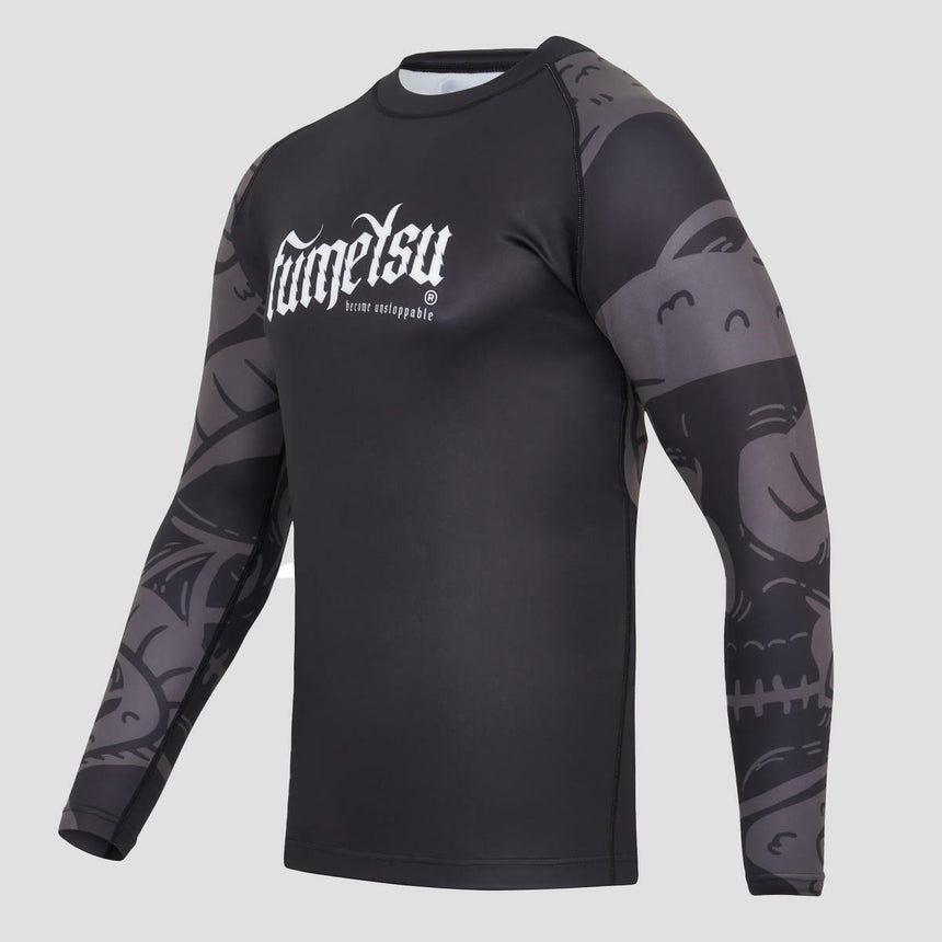 Black Fumetsu Snake Eyes Long Sleeve Rash Guard    at Bytomic Trade and Wholesale