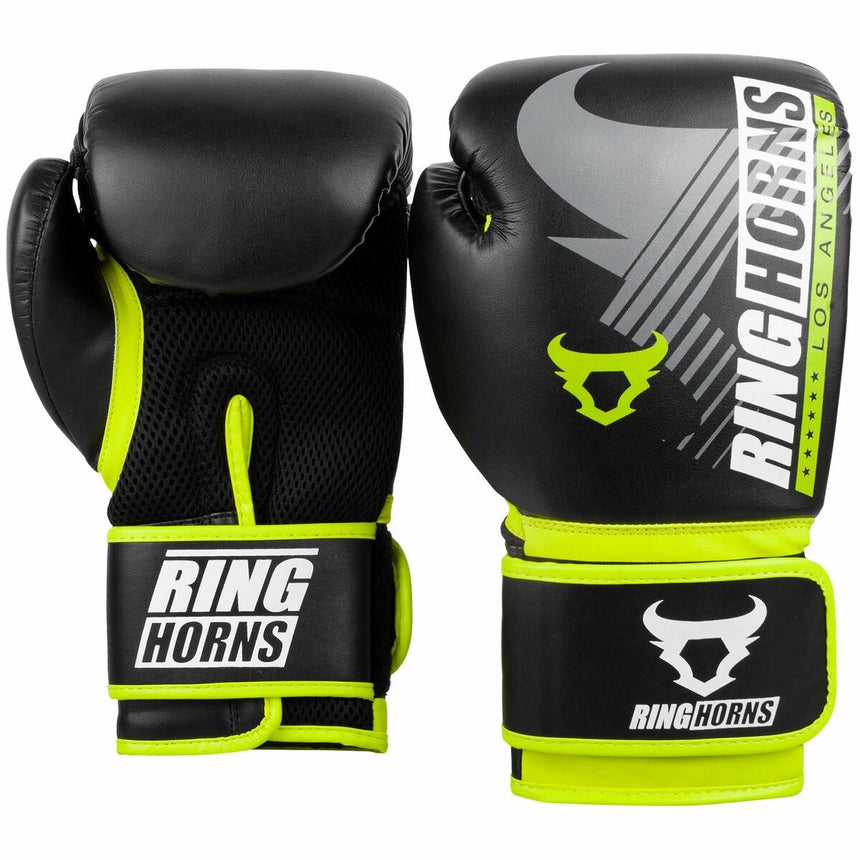 Black/Neo Yellow Ringhorns Charger MX Boxing Gloves    at Bytomic Trade and Wholesale