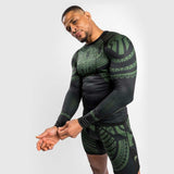 Venum Nakahi Long Sleeve Rash Guard Black/Khaki Small  at Bytomic Trade and Wholesale