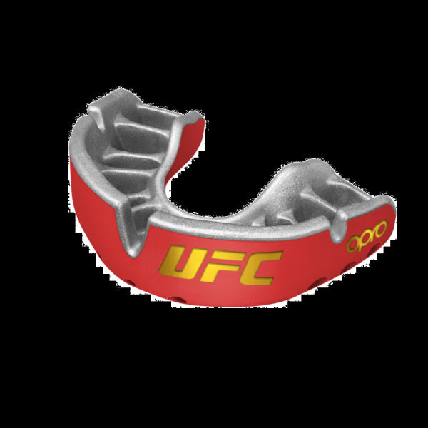 Red Metal-Silver Opro UFC Gold Mouth Guard    at Bytomic Trade and Wholesale