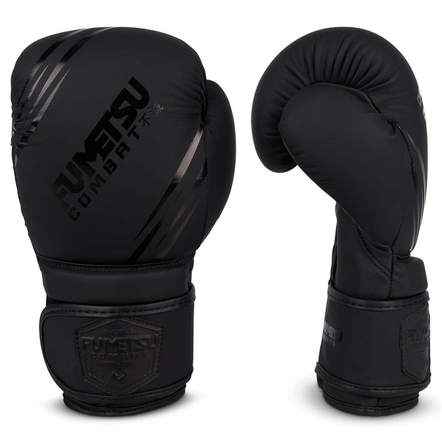 Black/Black Fumetsu Shield Kids Boxing Gloves 4oz   at Bytomic Trade and Wholesale