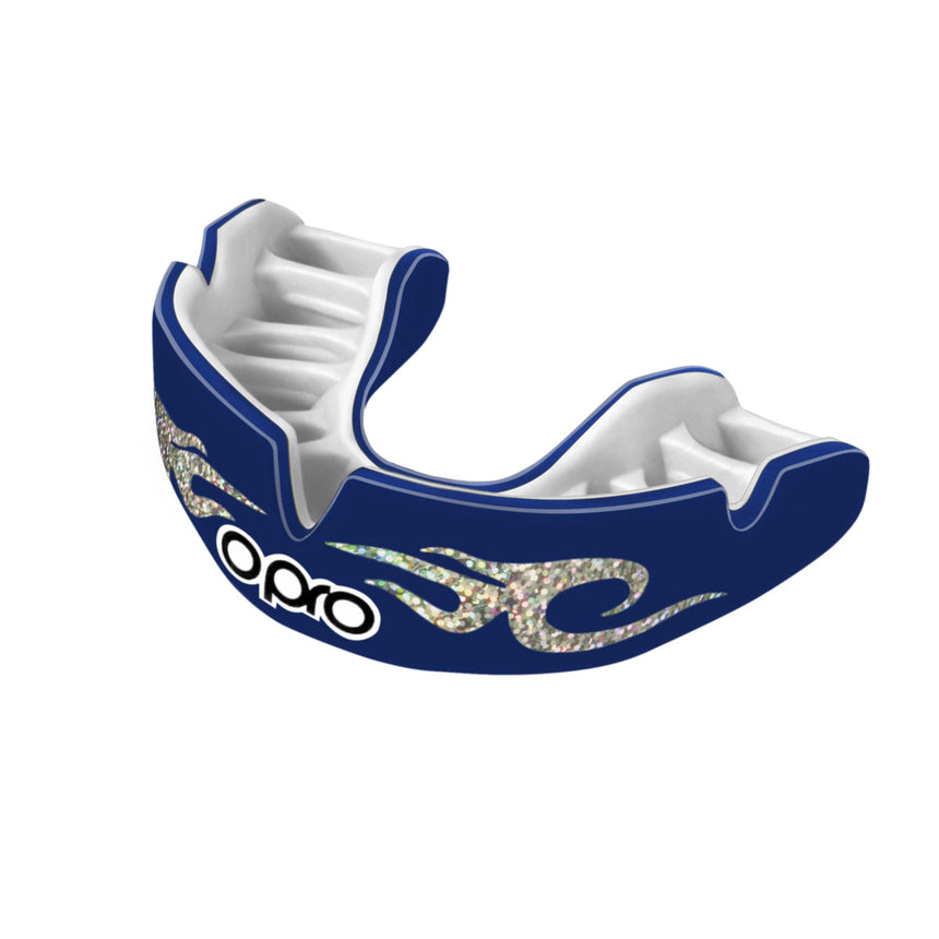 Dark Blue-White Opro Power Fit Bling Urban Mouth Guard    at Bytomic Trade and Wholesale