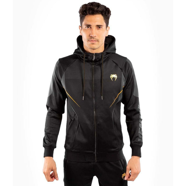 Black-Gold Venum Athletics Zipped Hoodie    at Bytomic Trade and Wholesale