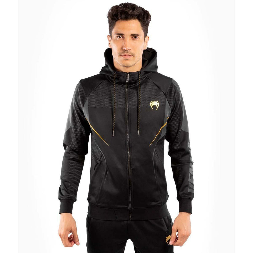 Black-Gold Venum Athletics Zipped Hoodie    at Bytomic Trade and Wholesale