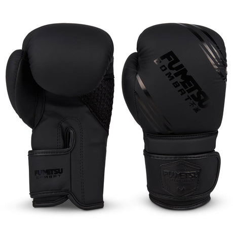 Black/Black Fumetsu Shield Kids Boxing Gloves    at Bytomic Trade and Wholesale