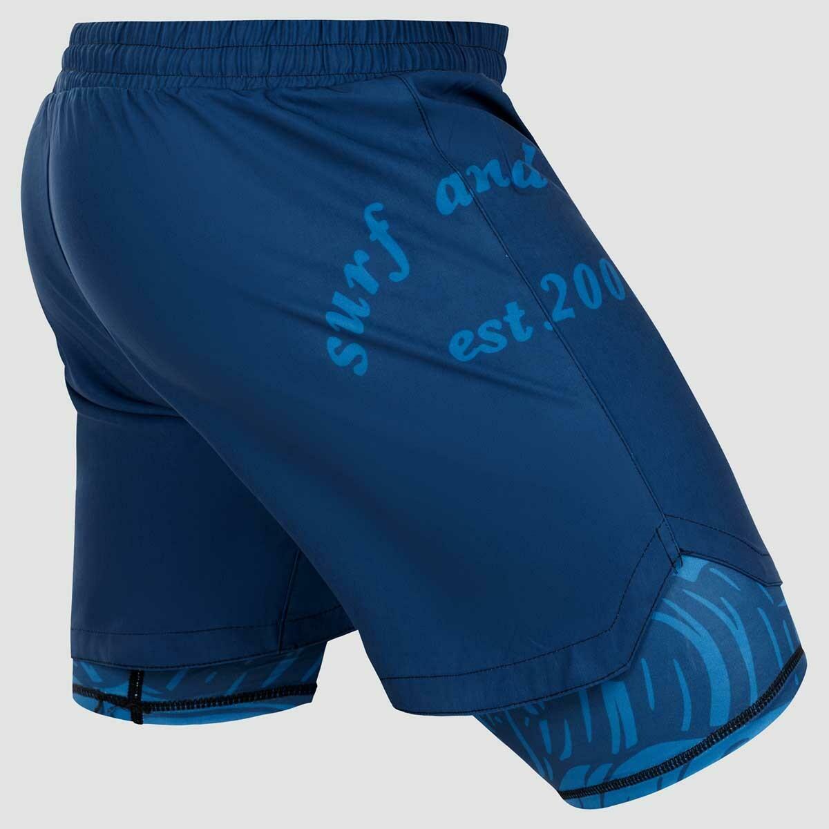 Blue Fumetsu Waves MK2 Dual Layer Fight Shorts    at Bytomic Trade and Wholesale