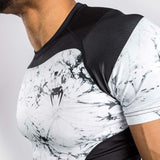 White/Black Venum G-Fit Marble Short Sleeve Rash Guard    at Bytomic Trade and Wholesale