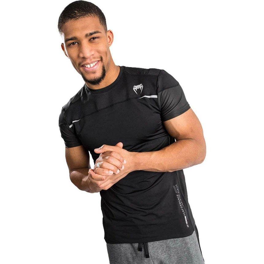 Venum Tempest 2.0 Dry Tech T-Shirt Black/Grey Small  at Bytomic Trade and Wholesale