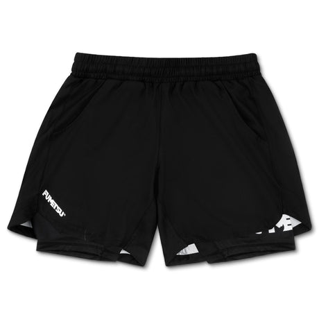 Black-Black Fumetsu Dual Layer Training Shorts