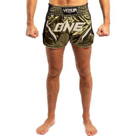 Venum One FC Impact Muay Thai Shorts Black/Khaki XS  at Bytomic Trade and Wholesale