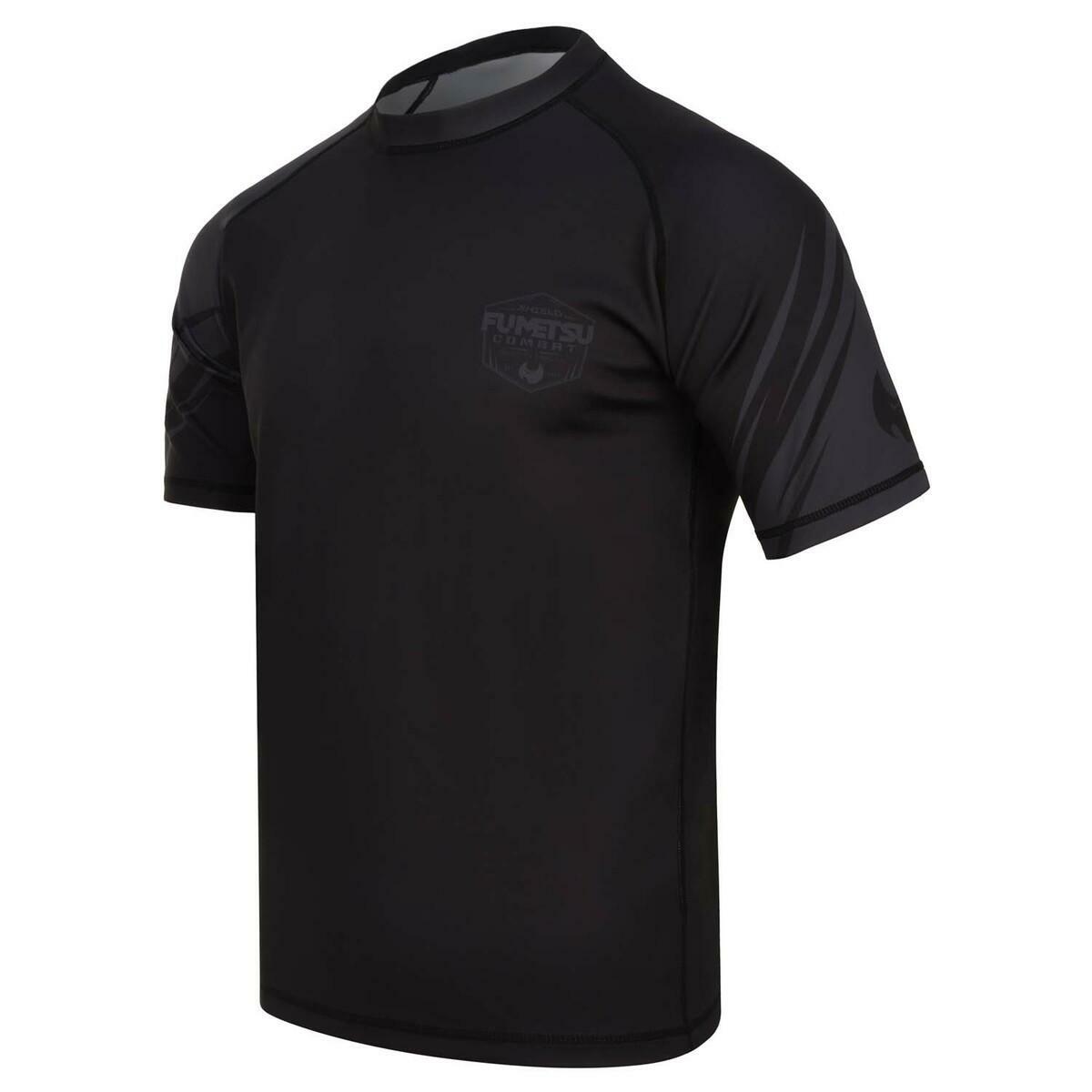 Fumetsu Shield Short Sleeve Rash Guard Black/Black Small  at Bytomic Trade and Wholesale