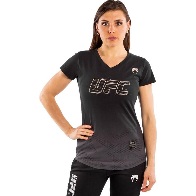 Black Venum UFC Authentic Fight Week 2 Women's T-Shirt    at Bytomic Trade and Wholesale