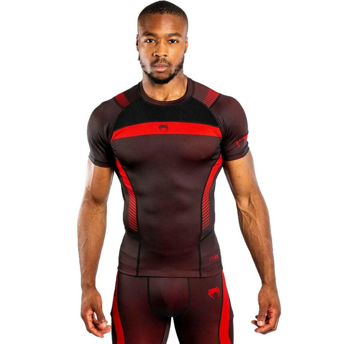 Venum No Gi 3.0 Short Sleeve Rash Guard Black/Red Medium  at Bytomic Trade and Wholesale