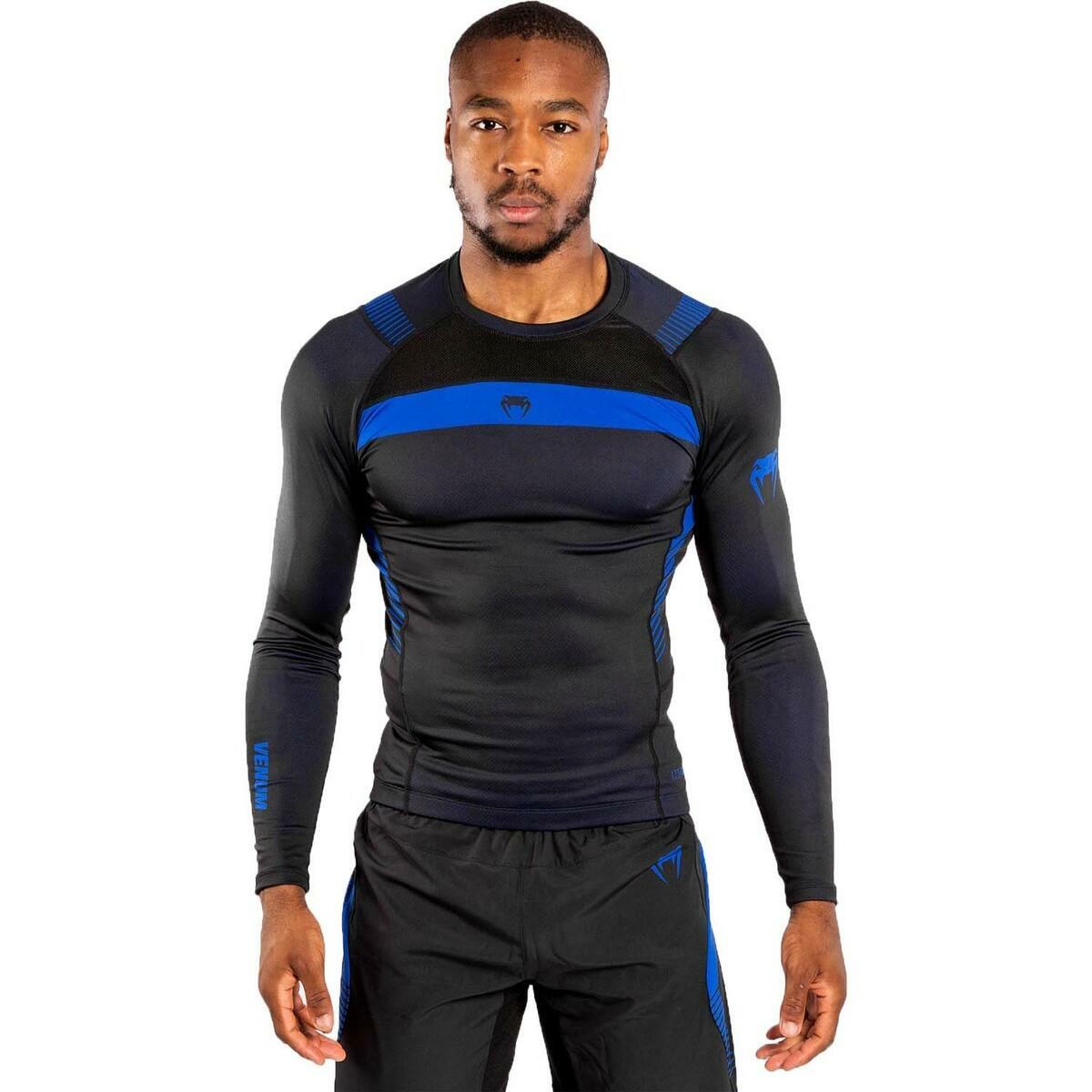 Venum No Gi 3.0 Long Sleeve Rash Guard Black/Blue Small  at Bytomic Trade and Wholesale