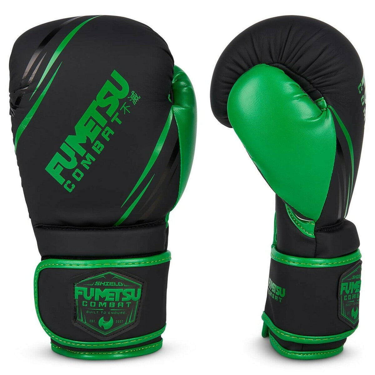 Black/Green Fumetsu Shield Kids Boxing Gloves    at Bytomic Trade and Wholesale