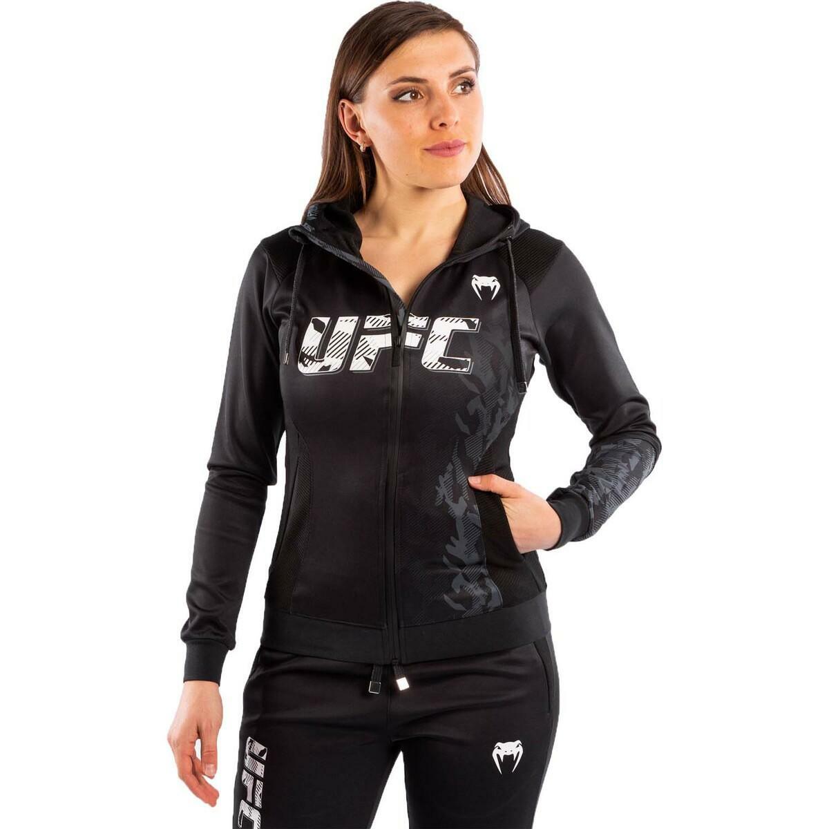 Black Venum UFC Authentic Fight Week Women's Zipped Hoodie    at Bytomic Trade and Wholesale