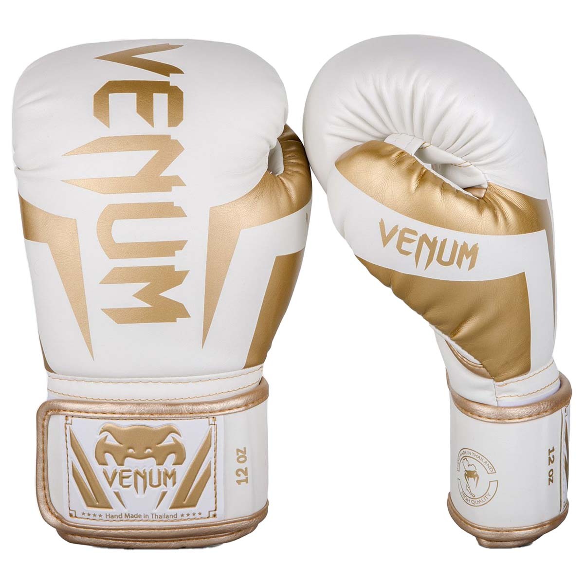 White/Gold Venum Elite Boxing Gloves 10oz   at Bytomic Trade and Wholesale