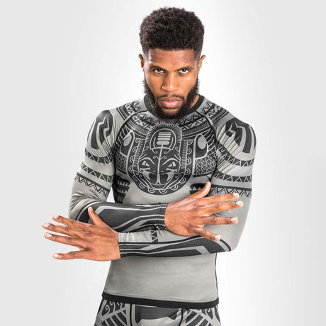 Venum Nakahi Long Sleeve Rash Guard Grey Small  at Bytomic Trade and Wholesale