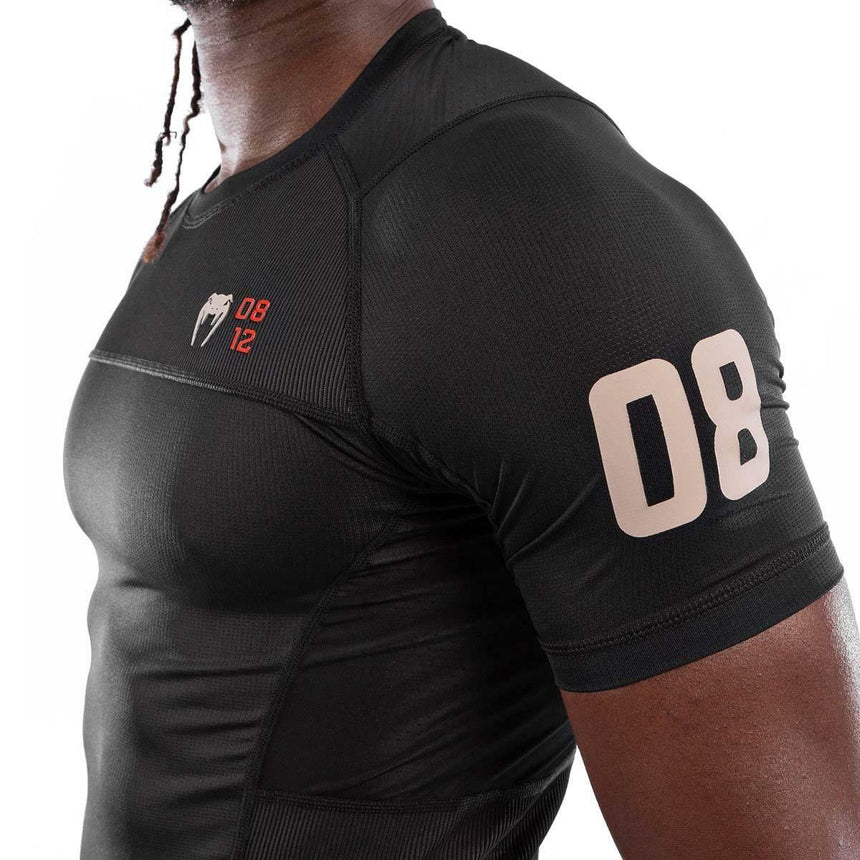 Black Venum Loma 08-12 Short Sleeve Rash Guard    at Bytomic Trade and Wholesale