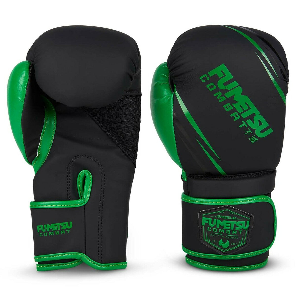 Black/Green Fumetsu Shield Kids Boxing Gloves    at Bytomic Trade and Wholesale