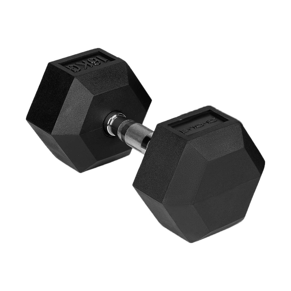 Black Bytomic Rubber 16kg Hexagon Dumbbell Single    at Bytomic Trade and Wholesale