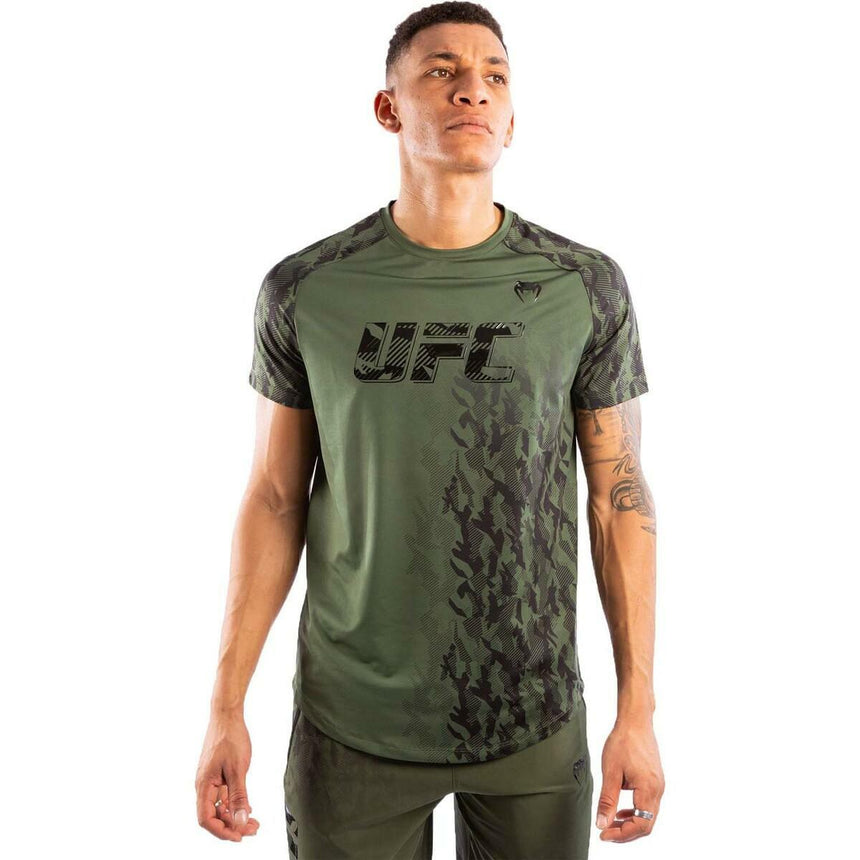 Venum UFC Authentic Fight Week Dry Tech T-Shirt Khaki Small  at Bytomic Trade and Wholesale