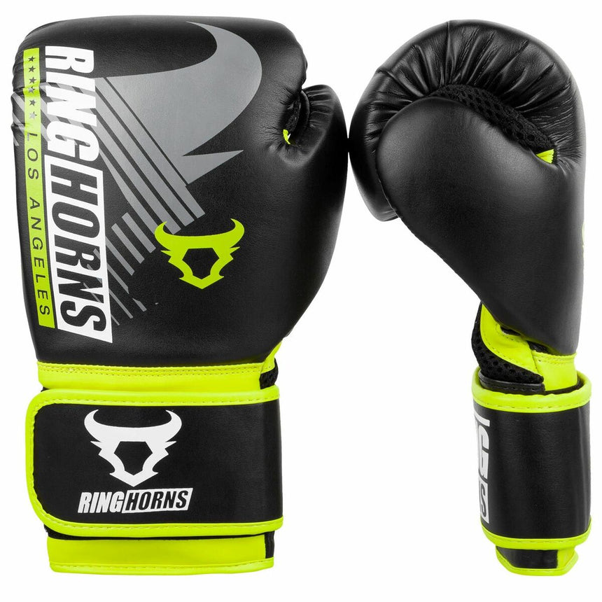 Black/Neo Yellow Ringhorns Charger MX Boxing Gloves    at Bytomic Trade and Wholesale