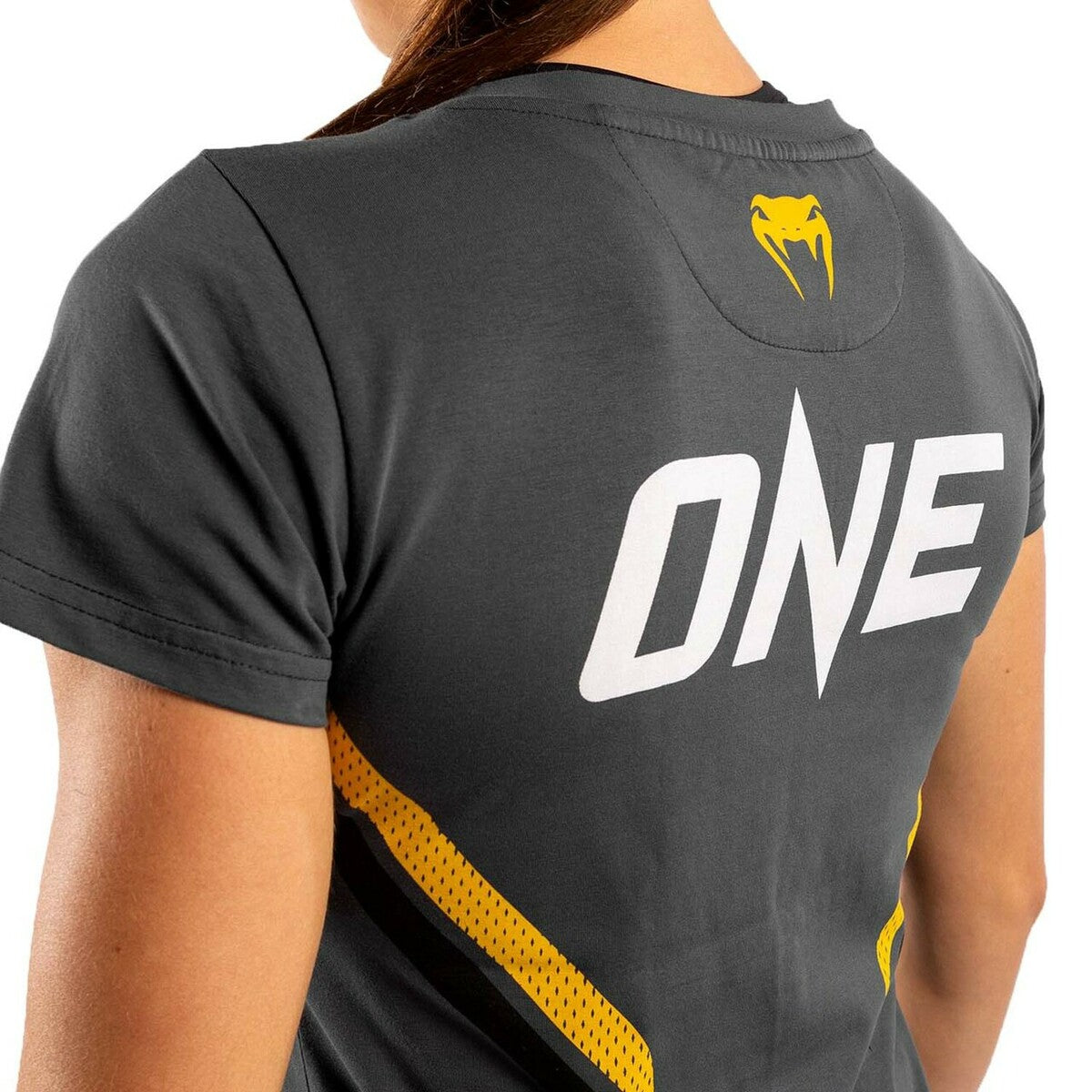 Grey/Yellow Venum Womens One FC Impact T-Shirt    at Bytomic Trade and Wholesale