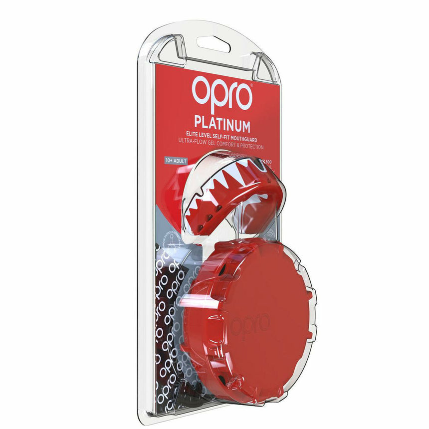 Red/Black Opro Adult Platinum Fangz Gen 4 Mouth Guard    at Bytomic Trade and Wholesale
