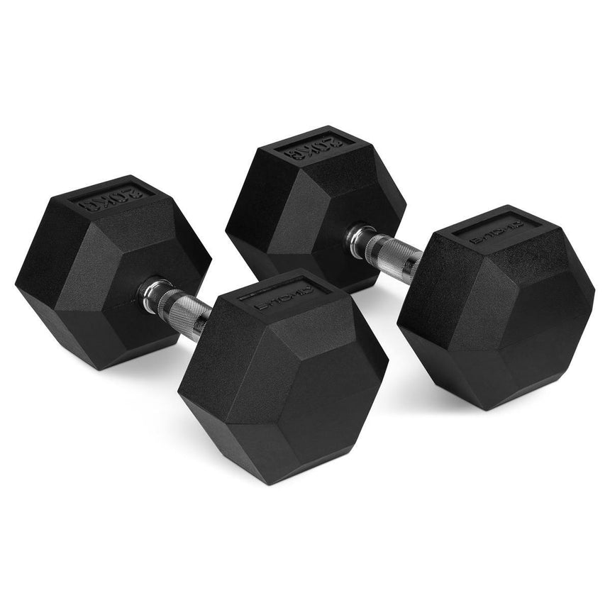 Black Bytomic Rubber 20kg Hexagon Dumbbell Set    at Bytomic Trade and Wholesale