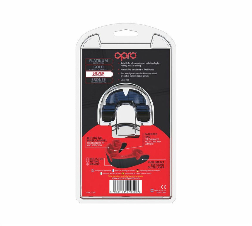 Black-White Opro Silver Twin Pack Gen 4 Mouth Guard    at Bytomic Trade and Wholesale