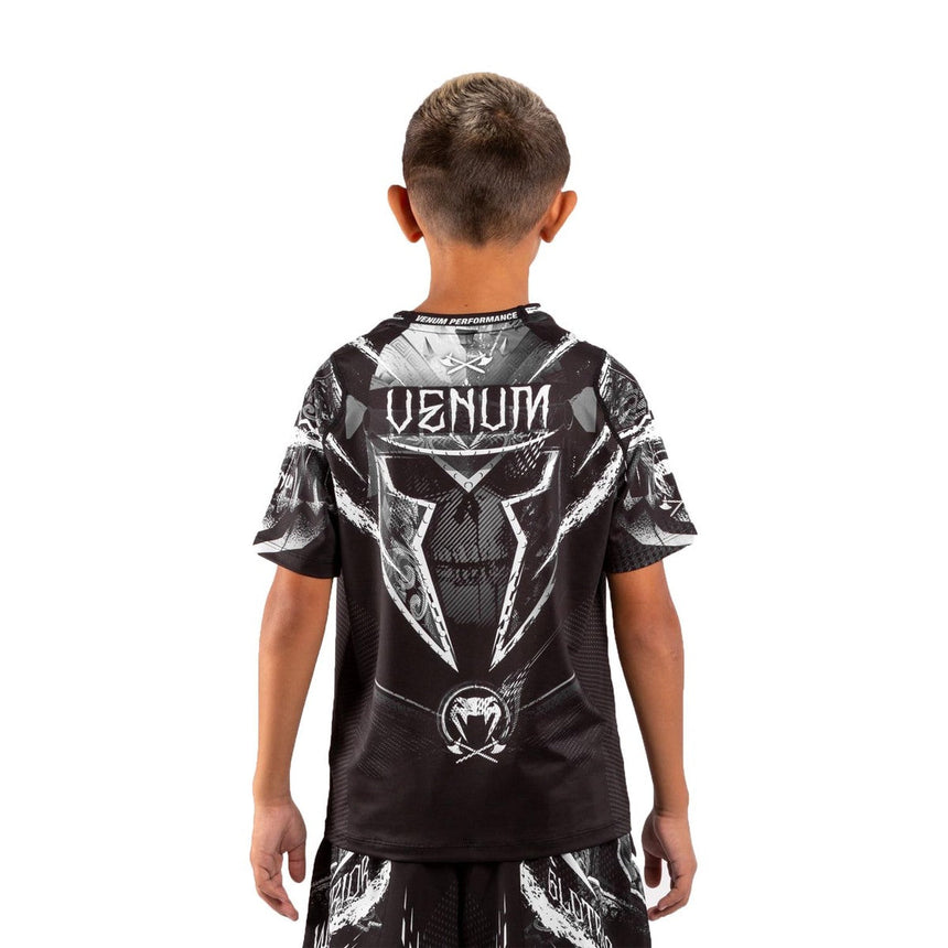Black-White Venum GLDTR 4.0 Kids Dry Tech T-Shirt    at Bytomic Trade and Wholesale
